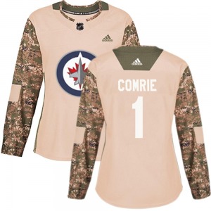 Women's Eric Comrie Winnipeg Jets Adidas Authentic Camo Veterans Day Practice Jersey