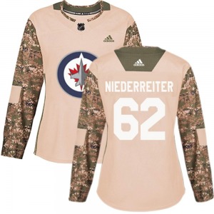 Women's Nino Niederreiter Winnipeg Jets Adidas Authentic Camo Veterans Day Practice Jersey