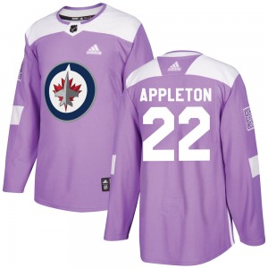 Mason Appleton Winnipeg Jets Adidas Authentic Purple Fights Cancer Practice Jersey