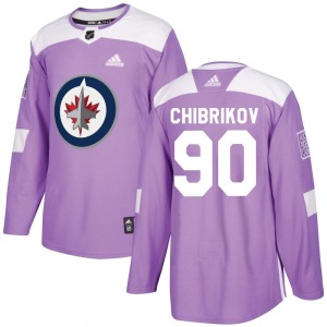 Nikita Chibrikov Winnipeg Jets Adidas Authentic Purple Fights Cancer Practice Jersey