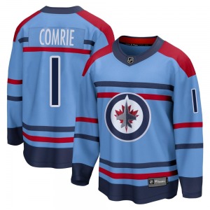 Youth Eric Comrie Winnipeg Jets Fanatics Branded Breakaway Light Blue Anniversary Jersey