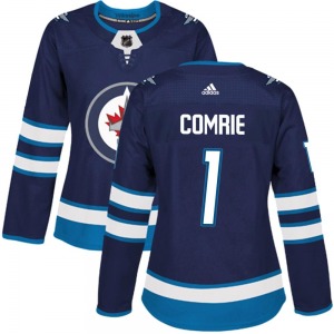 Women's Eric Comrie Winnipeg Jets Adidas Authentic Navy Home Jersey