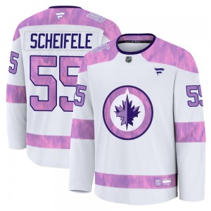 Youth Mark Scheifele Winnipeg Jets Fanatics Premium White 2024 Hockey Fights Cancer Practice Jersey