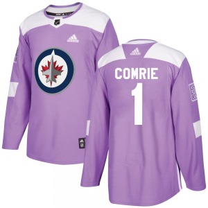 Youth Eric Comrie Winnipeg Jets Adidas Authentic Purple Fights Cancer Practice Jersey