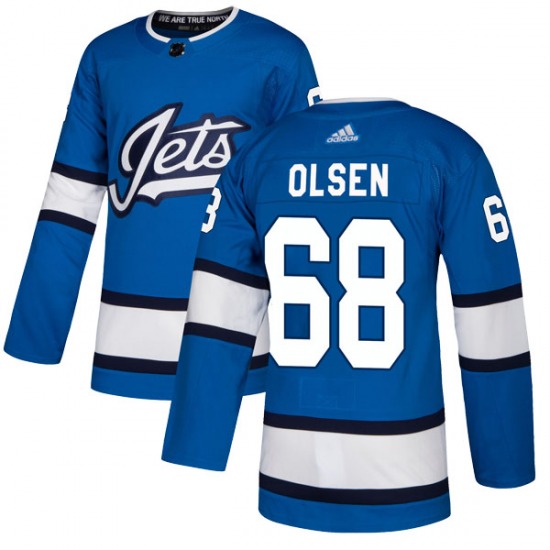 Ryan Olsen Winnipeg Jets Adidas Authentic Blue Alternate Jersey On Sale