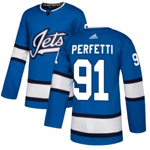 Cole Perfetti Winnipeg Jets Adidas Authentic Blue Alternate Jersey