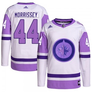 Youth Josh Morrissey Winnipeg Jets Adidas Authentic White/Purple Hockey Fights Cancer Primegreen Jersey