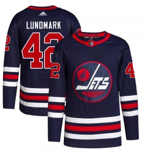 Youth Simon Lundmark Winnipeg Jets Adidas Authentic Navy 2021/22 Alternate Primegreen Pro Jersey