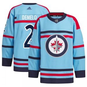 Dylan DeMelo Winnipeg Jets Adidas Authentic Light Blue Anniversary Primegreen Jersey