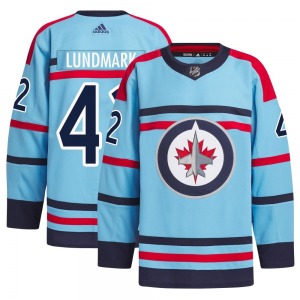 Simon Lundmark Winnipeg Jets Adidas Authentic Light Blue Anniversary Primegreen Jersey