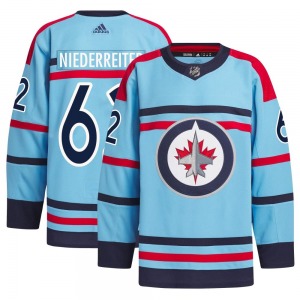 Nino Niederreiter Winnipeg Jets Adidas Authentic Light Blue Anniversary Primegreen Jersey