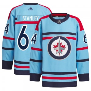 Logan Stanley Winnipeg Jets Adidas Authentic Light Blue Anniversary Primegreen Jersey