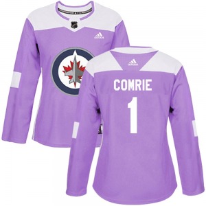 Women's Eric Comrie Winnipeg Jets Adidas Authentic Purple Fights Cancer Practice Jersey