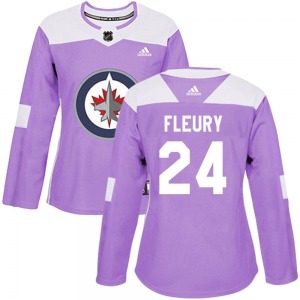 Women's Haydn Fleury Winnipeg Jets Adidas Authentic Purple Fights Cancer Practice Jersey