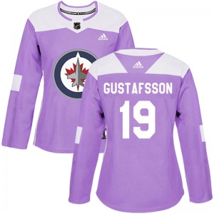 Women's David Gustafsson Winnipeg Jets Adidas Authentic Purple Fights Cancer Practice Jersey