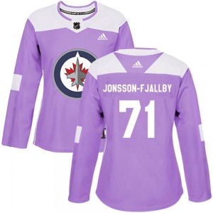 Women's Axel Jonsson-Fjallby Winnipeg Jets Adidas Authentic Purple Fights Cancer Practice Jersey