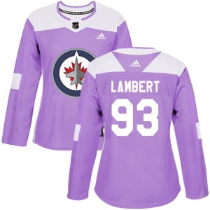 Women's Brad Lambert Winnipeg Jets Adidas Authentic Purple Fights Cancer Practice Jersey