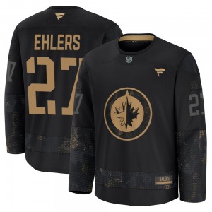 Nikolaj Ehlers Winnipeg Jets Fanatics Premium Black 2024 Military Appreciation Practice Jersey