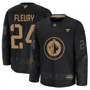 Haydn Fleury Winnipeg Jets Fanatics Premium Black 2024 Military Appreciation Practice Jersey