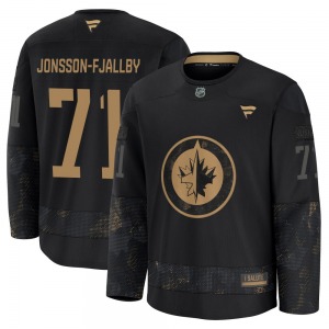 Axel Jonsson-Fjallby Winnipeg Jets Fanatics Premium Black 2024 Military Appreciation Practice Jersey