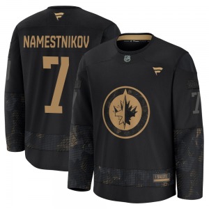 Vladislav Namestnikov Winnipeg Jets Fanatics Premium Black 2024 Military Appreciation Practice Jersey