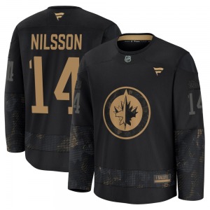 Ulf Nilsson Winnipeg Jets Fanatics Premium Black 2024 Military Appreciation Practice Jersey