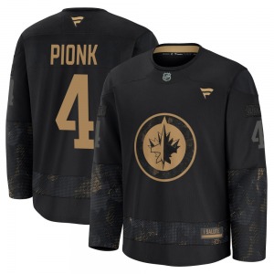 Neal Pionk Winnipeg Jets Fanatics Premium Black 2024 Military Appreciation Practice Jersey