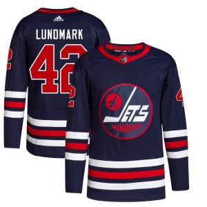 Simon Lundmark Winnipeg Jets Adidas Authentic Navy 2021/22 Alternate Primegreen Pro Jersey