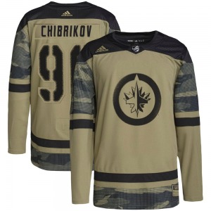 Youth Nikita Chibrikov Winnipeg Jets Adidas Authentic Camo Military Appreciation Practice Jersey